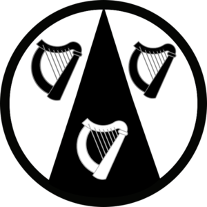 Badge for the Order of the Sable Harps - "BMMT sable harps 500px.png" by Anita Challis is licensed under CC BY-NC-ND 4.0