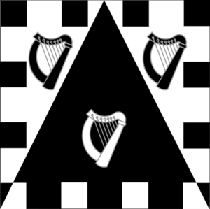 Badge for the Centurion of the Sable Harps - award for continued excellence in the arts and sciences in the Barony of Mons Tonitrus "BMMT Sable Harps centurion 500px.png" by Anita Challis is licensed under CC BY-NC-ND 4.0